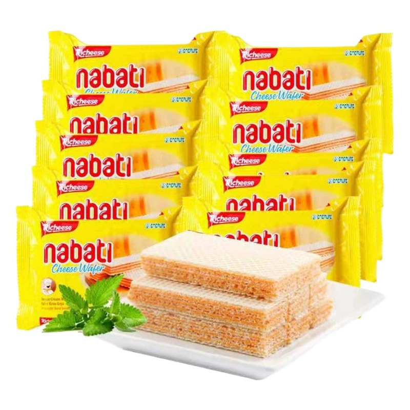 Сыр индонезийского происхождения nabodi 56 г маленький пакет сырное вафельное печенье детская онлайн-красная закуска полная коробка оптом