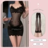 Black Angel | Mesh skirt + black silk