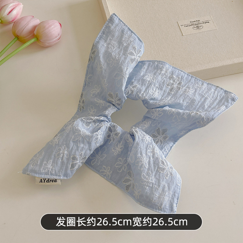 A0210-플라워스퀘어 스카프 블루