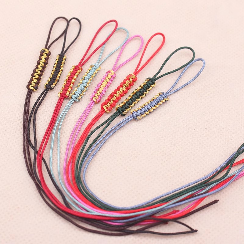 新款金线编织平结线圈吊坠大孔拉环活动拉圈手工DIY项链手链挂绳