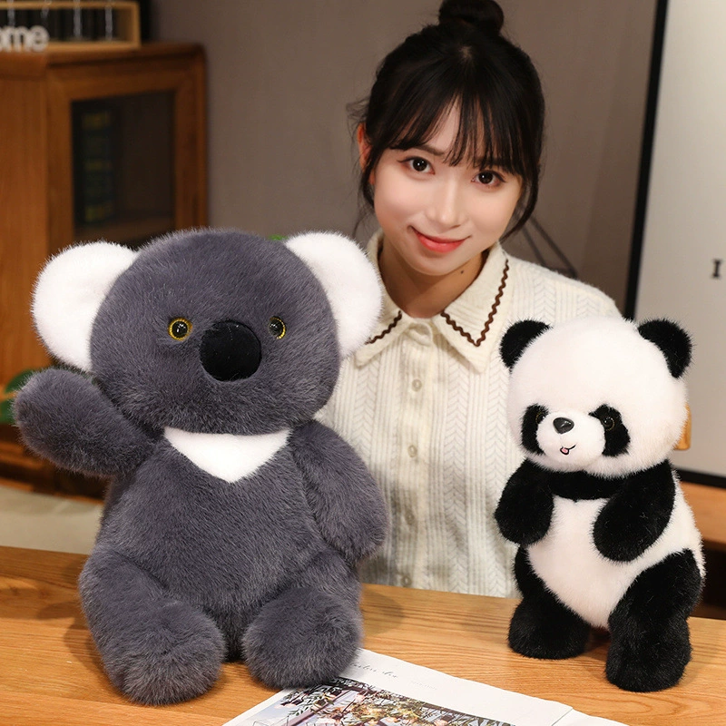 Doll, plush rabbit with seat, panda