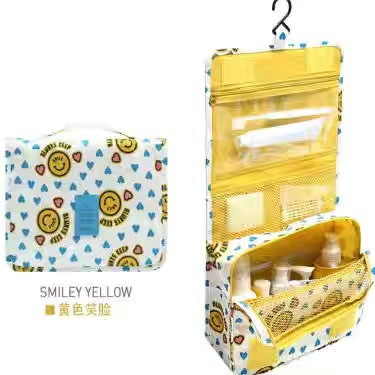 Nueva bolsa de cosméticos de viaje floral bolsa de lavado gancho colgando bolsa de almacenamiento de gran capacidad plegable bolsa de organización portátil