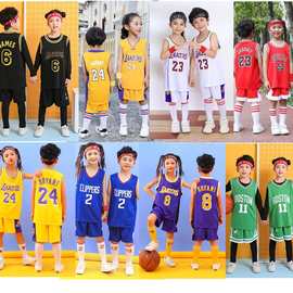 儿童表演球衣科比篮球服欧文套装乔丹小学生幼儿园詹姆斯训练服