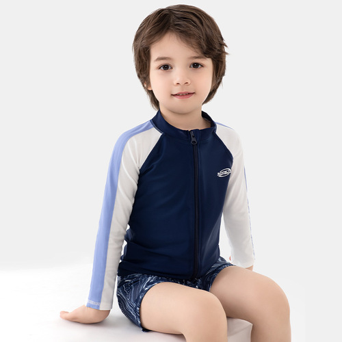 Momasong children's swimsuit boy's split long-sleeved seaside sun protection swimsuit boy's middle and large baby swimsuit