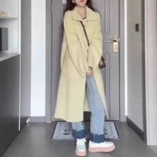 韩系立领毛呢外套女秋冬季年新款高级感小个子中长款呢子大衣