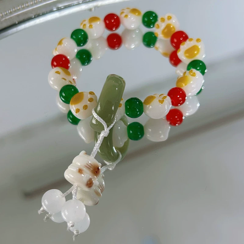 Кошачий коготь из Resin в новом китайском стиле, браслет из бусин Bodhi, оборачивающийся браслет для пальца, мягкая женская пластина, аксессуары