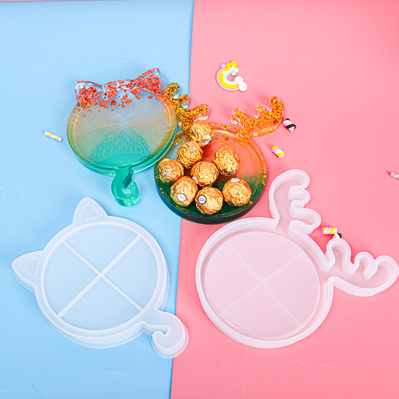 DIY molde epoxi Navidad bandeja de gato molde de silicona Amazon resina caliente empuje joyería