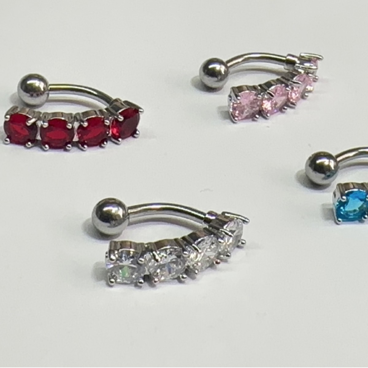 Klassisches Bauchnabelpiercing Aus Edelstahl Mit Zirkonia-steinen_voghion.com