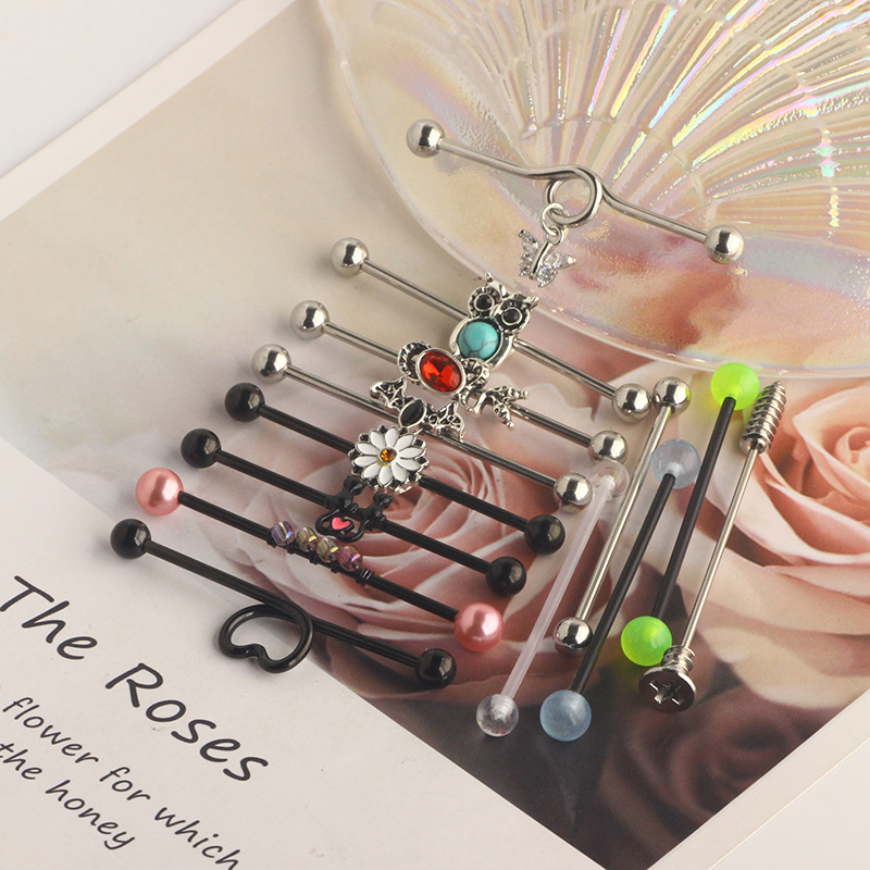 Labret piercing jewelry detail image
