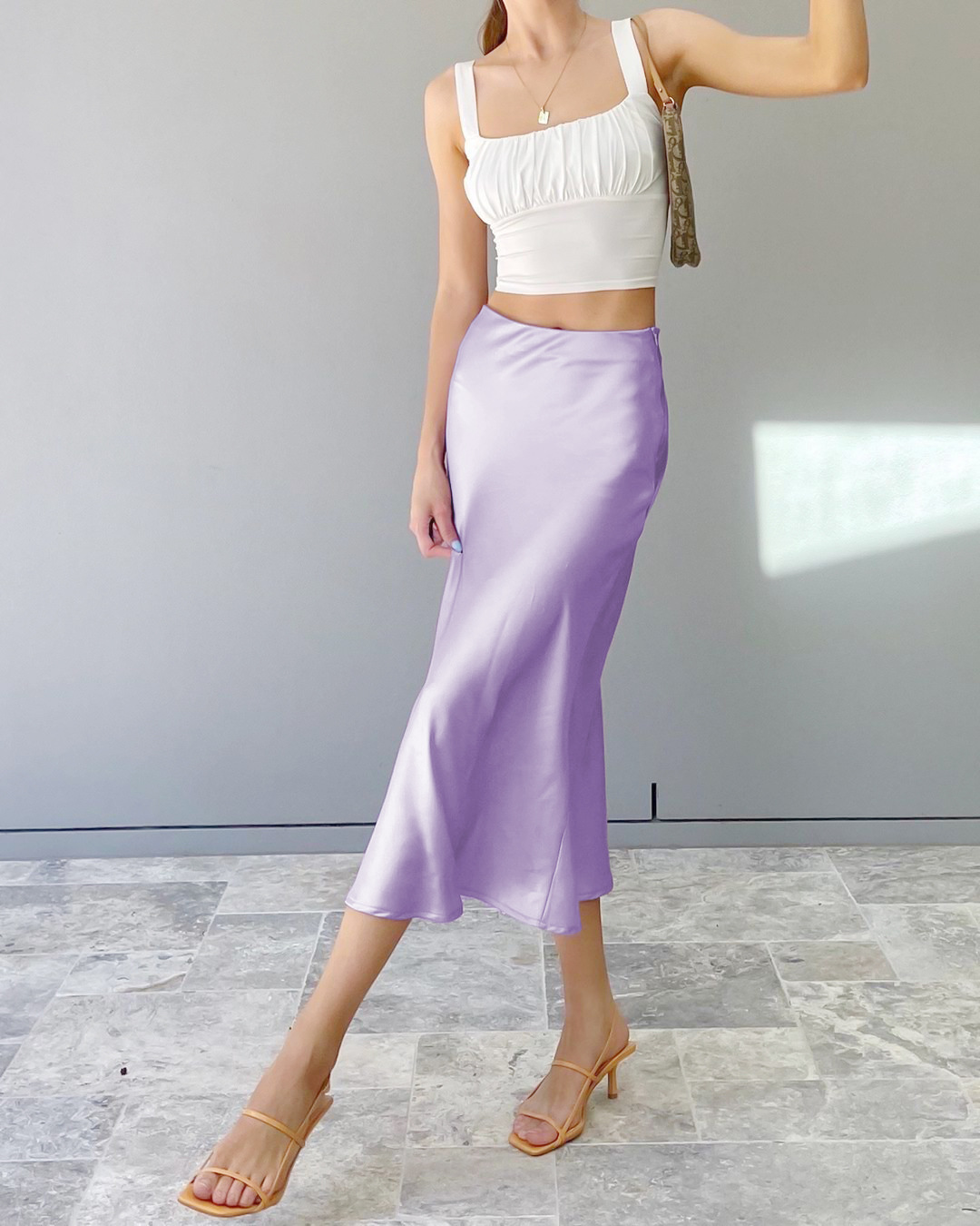 Summer Streetwear Solid Color Polyester Knee-Length Skirts display picture 4