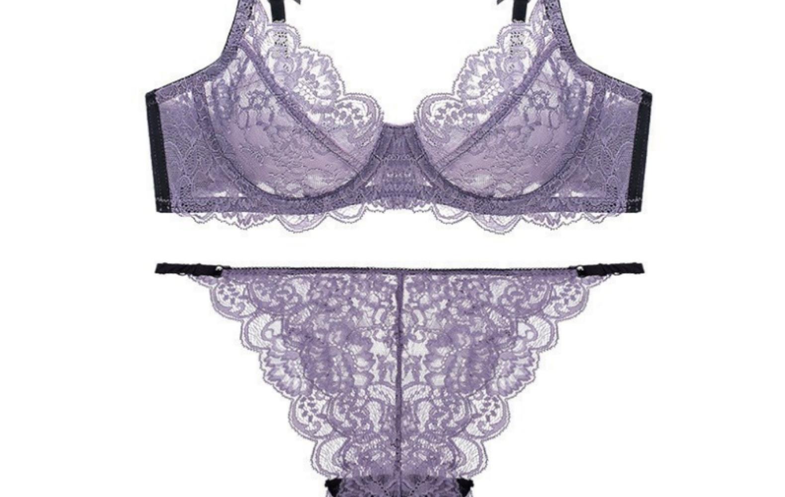 Women's Lace Bra & Brief Set For Sexy Gathering Support_voghion.com