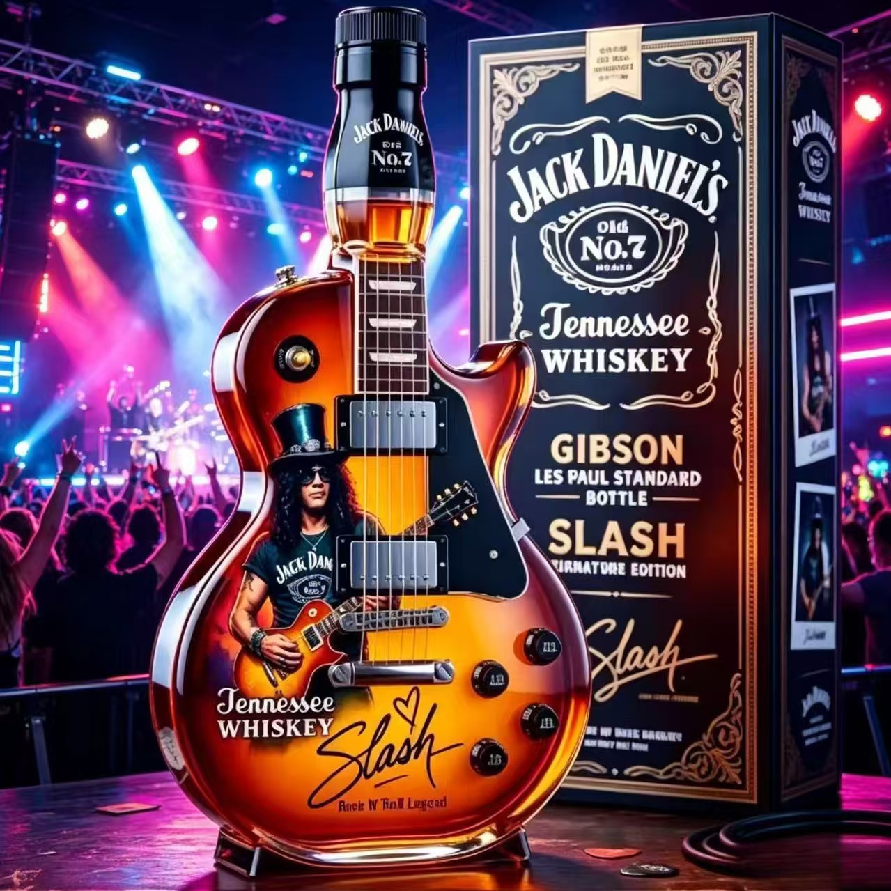 Nuevos productos transfronterizos de guitarra de rock botella de whisky estación independiente de alta venta botella de vidrio de silicona Tennessee image 3