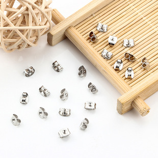 Stainless Steel Butterfly Ear Plug Ear Cap No Falling Vacuum Ear Buckle Ear Plug Ear Needle Plug DIY Jewelry Accessories