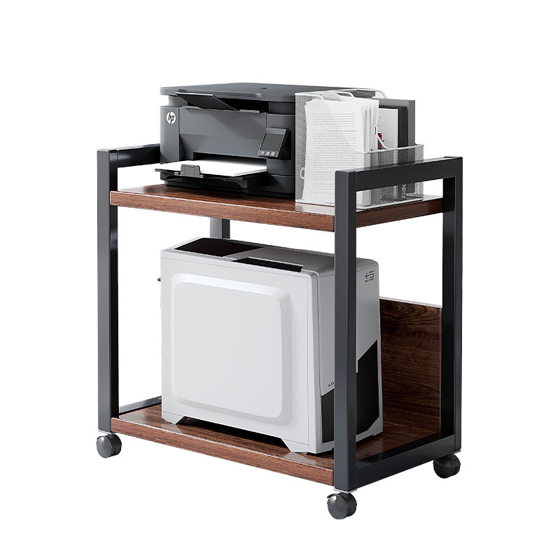 Estante de impresora, oficina de piso, almacenamiento móvil multicapa, gabinete de acabado de hierro forjado, estación de trabajo, soporte de host de computadora