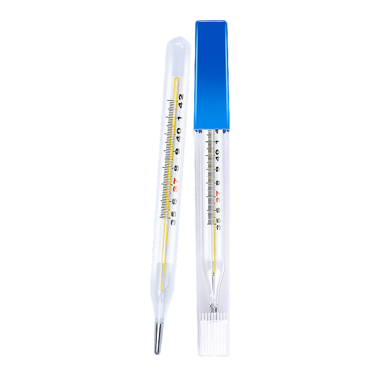 Ourich Large Scale Internal Standard Glass Thermometer Underarm Glass Thermometer Human Body Temperature Measurement Mercury Thermometer