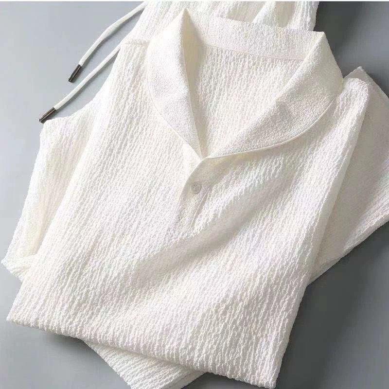 Повседневный костюм мужской 2024 новый летний тонкий спортивный костюм высокого класса мужской моды с короткими рукавами брюки тренд легкий и экстравагантный