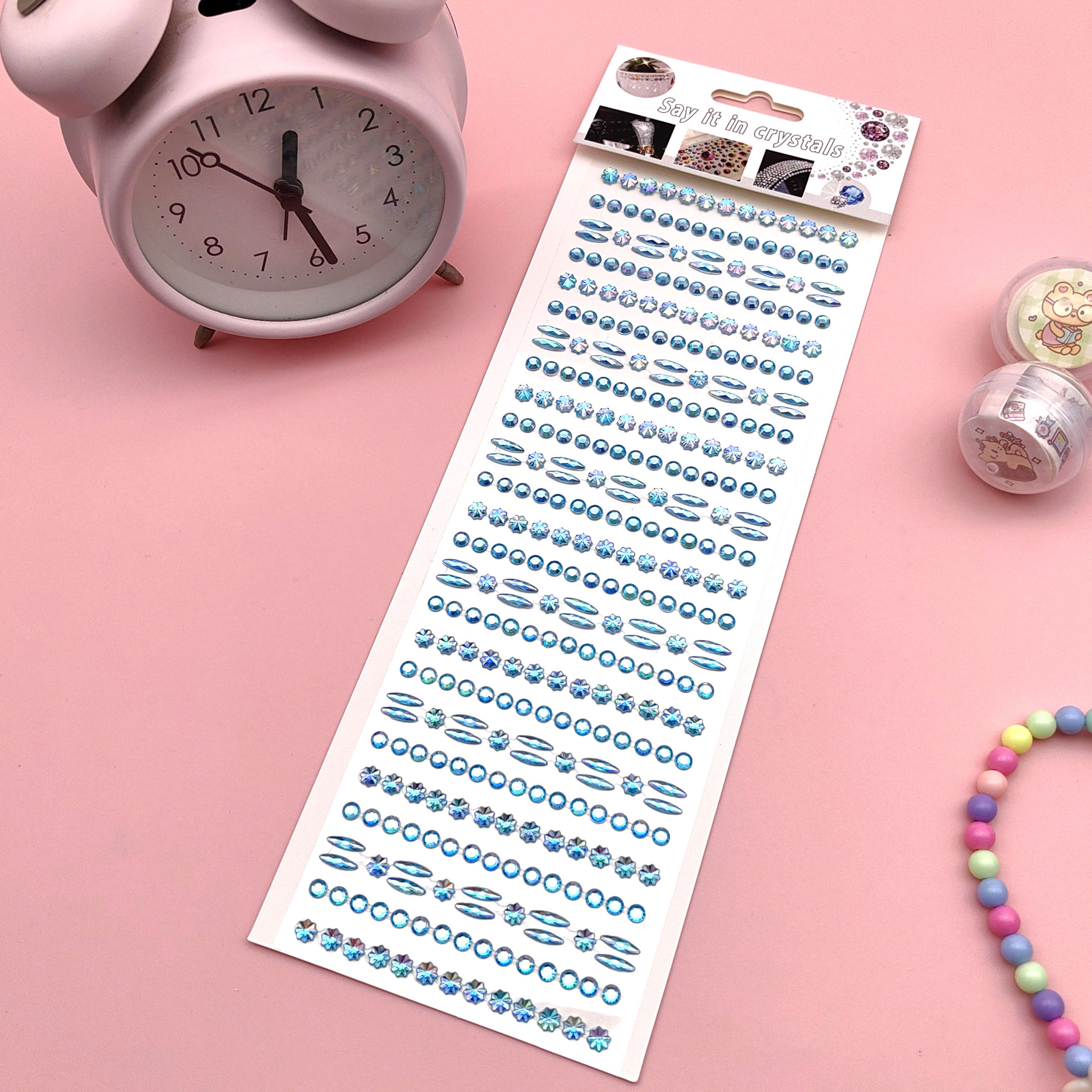 Coloridas pegatinas de flores de hielo para niños gema de diamantes de color AB pegatinas de cristal acrílico de juguete princesa pequeñas pegatinas al por mayor