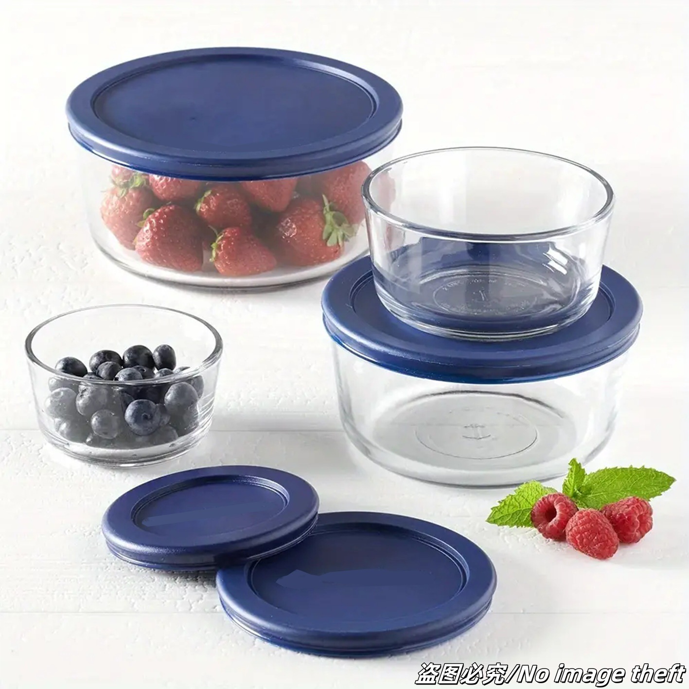 Heat-resistant glass fresh-keeping bowl two or three-piece set household fresh-keeping box suit opening event will sell gift customized logo