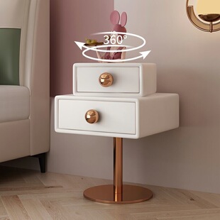 New rotating bedside table cream style cube sugar simple Princess House children Girl bedroom bedside cabinet Internet celebrity