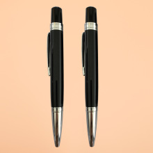 迷你短款酒店圆珠笔不漏墨印刷logo礼物礼盒包装旋转金属中油笔