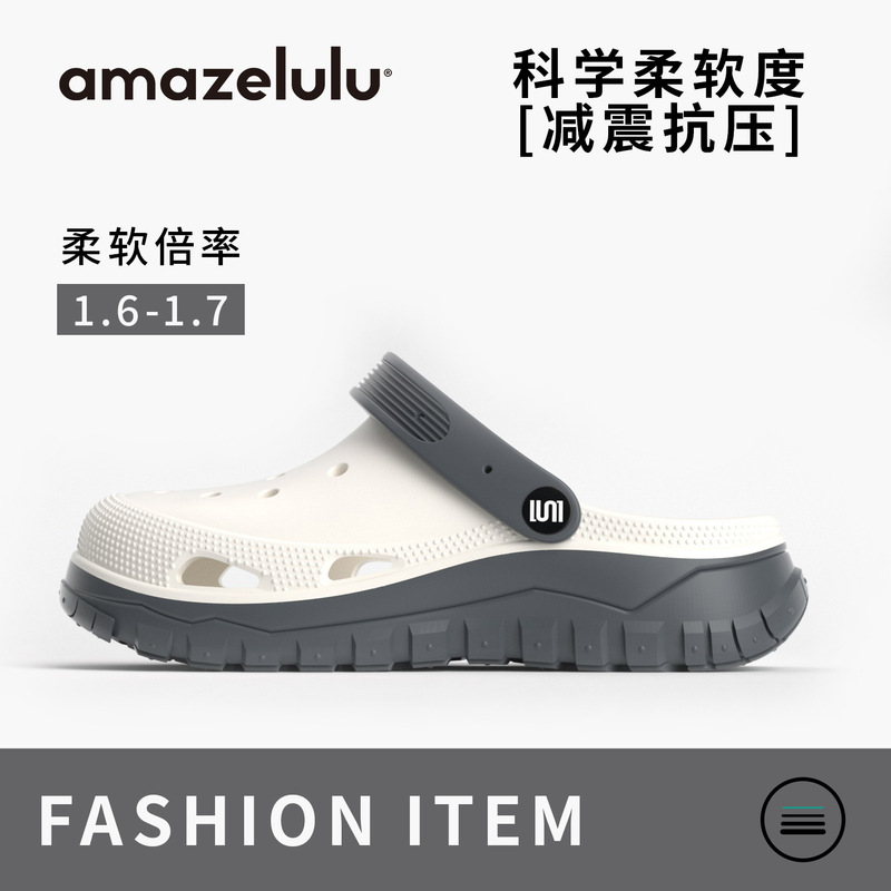 Amazelulu Two-Color Clogs Men's Summer Outer Wear Eva Soft-Soled Outdoor Beach Flats Shoes Men's Anti-Slip and Anti-Odor Amazelulu Two-Color Clogs Men's Summer Outer Wear Eva Soft-Soled Outdoor Beach Flats Shoes Men's Anti-Slip and Anti-Odor