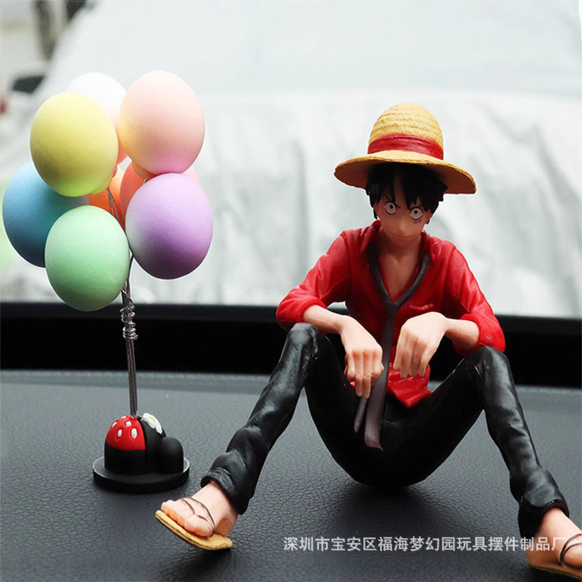 밀짚 모자 루피 핸드 헬드 원피스 앉아 자세 애니메이션 핸드 헬드 PVC 데스크탑 섀시 모델 장식품