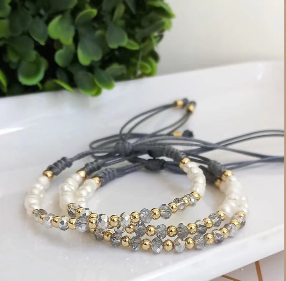 10g Weight Bracelets Classification 1 Piece Quantity Daily Occasion Crystal, Freshwater Pearl, Copper Material Geometric Pattern Unisex Gender Pearl Design Fashion Style 1 Piece Fashion Geometric Crystal Freshwater Pearl Copper Pearl Bracelets 无