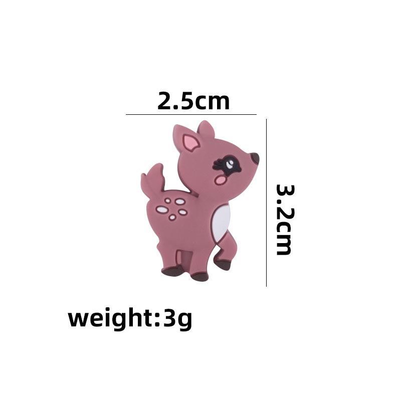 Amazon nuevo bebé animal de dibujos animados Sika ciervos molar mordedor joyería tesoro creativo DIY chupete cadena Accesorios
