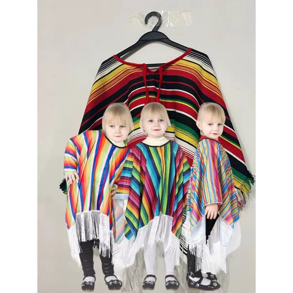 Halloween Children's Mexican Costume Mexican Ethnic Style Cloak Mexican Style Cloak