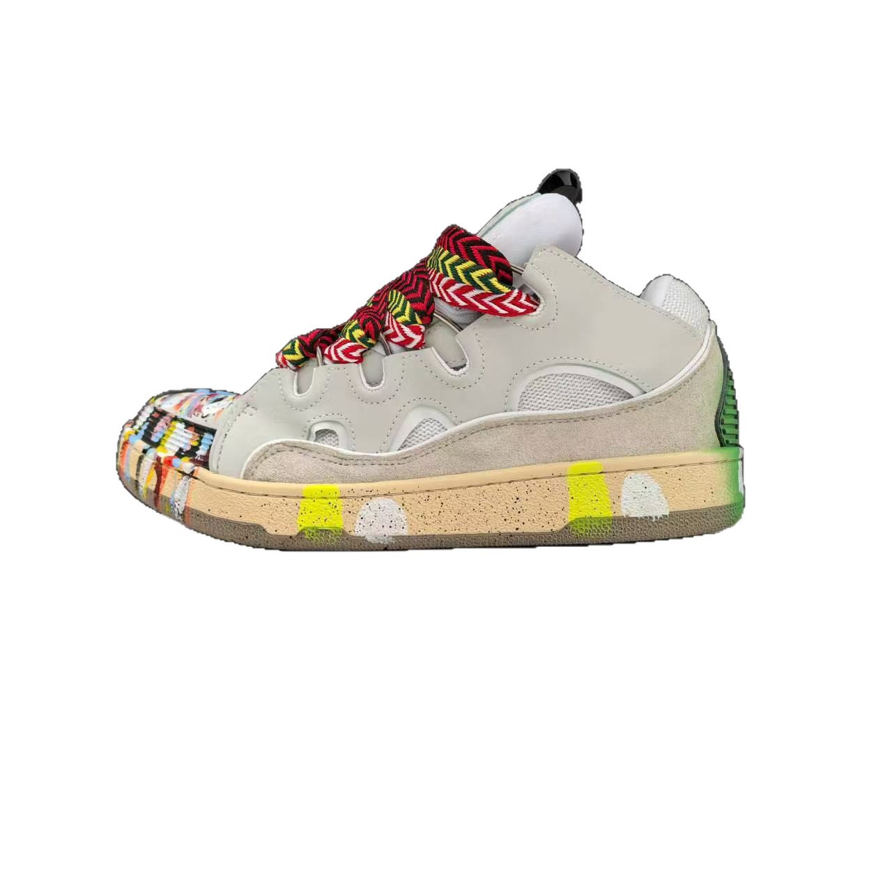 Nuevas zapatillas deportivas casuales unisex de la marca L para comercio exterior, con parches de cuero, cordones, estilo retro, graffiti y diseño de papá.