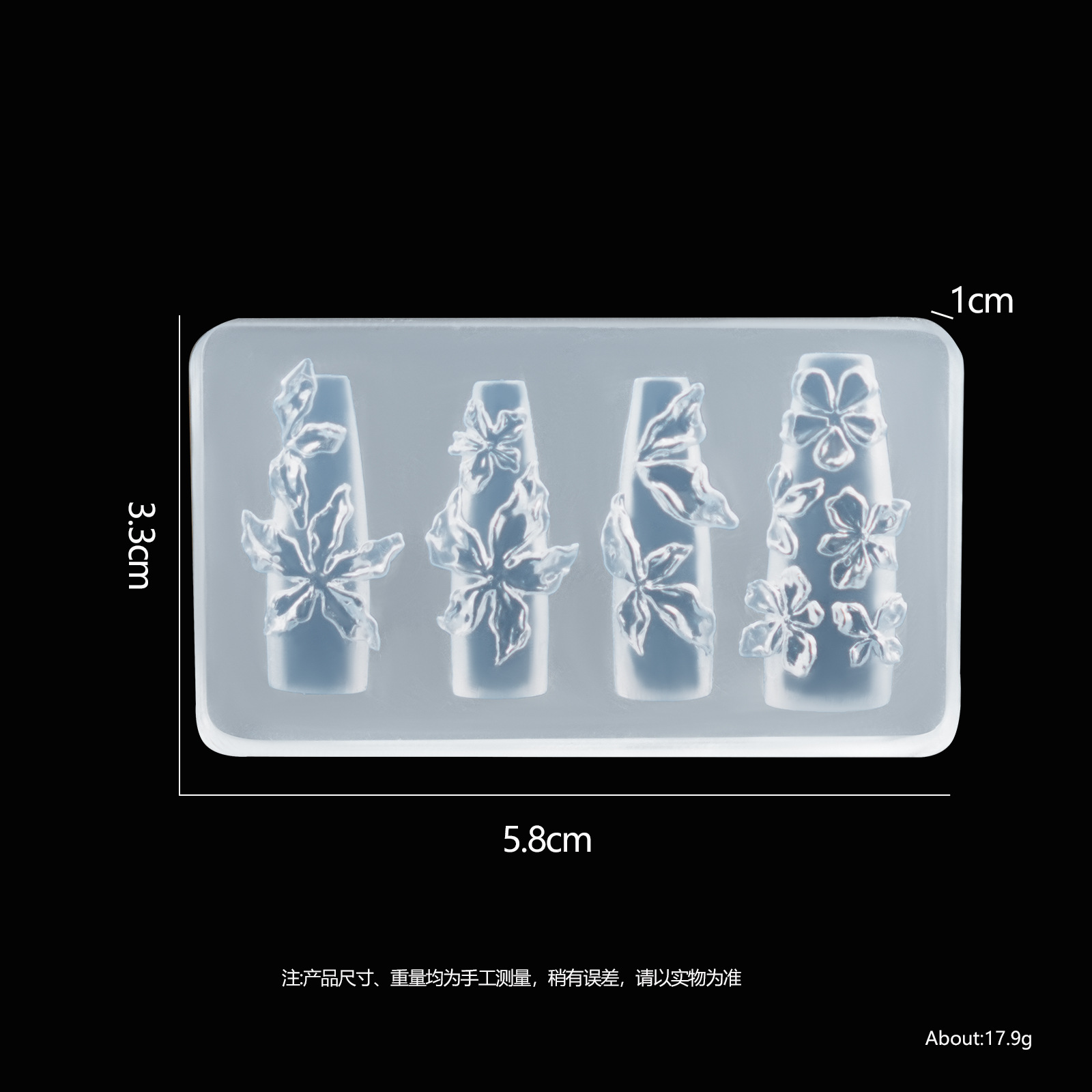 Nail Art 3D Molde de silicona suave Herramientas de tallado Bowknot Nail Art Relieve Joyería de epoxi Nail Art Molde de silicona