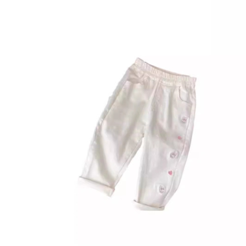 Spring and Autumn Girls' Korean Style Wide Leg Pants 2024 New Cartoon Embroidered Bunny Cute and Sweet Harlon Casual Long Pants