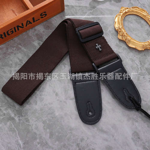 Folk classical acoustic guitar strap, cross-body shoulder strap, universal guitar strap to store picks, retro guitar strap
