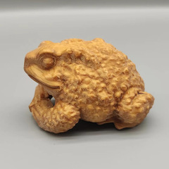 Cypress wood carving golden toad style ornaments specifications 7×5.8×4.2CM handle piece book desktop craft wholesale