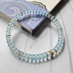 Sky Blue Sea Blue Treasure Straight Cut Bracelet Beads Bracelet Tablets Zhuhai Blue Treasure Old Beads Play Wholesale