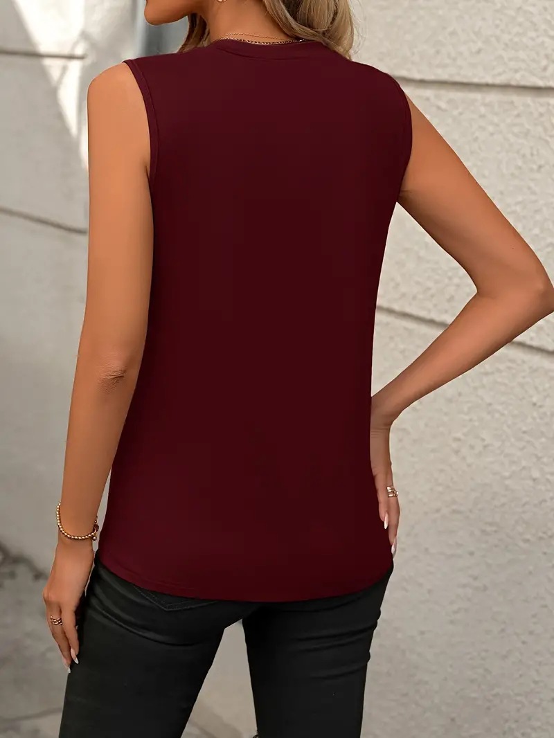 245g Weight Sleeveless Sleeve Length Pullovers Placket Type Cotton Blend, Polyester Fabric Type Regular Top Length Vest Tops Type Holiday, Daily Occasion Round Neck Neckline Loose Fit Type Solid Color Pattern Summer Season Women's Gender Streetwear Style Wholesale Women's Streetwear Solid Color Sleeveless T-Shirts 14