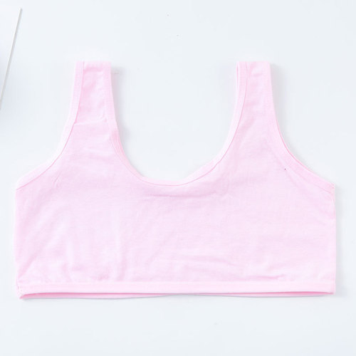 Wholesale new girl solid color cotton vest for girls with breast development period cartoon KT cat underwear single layer tube top