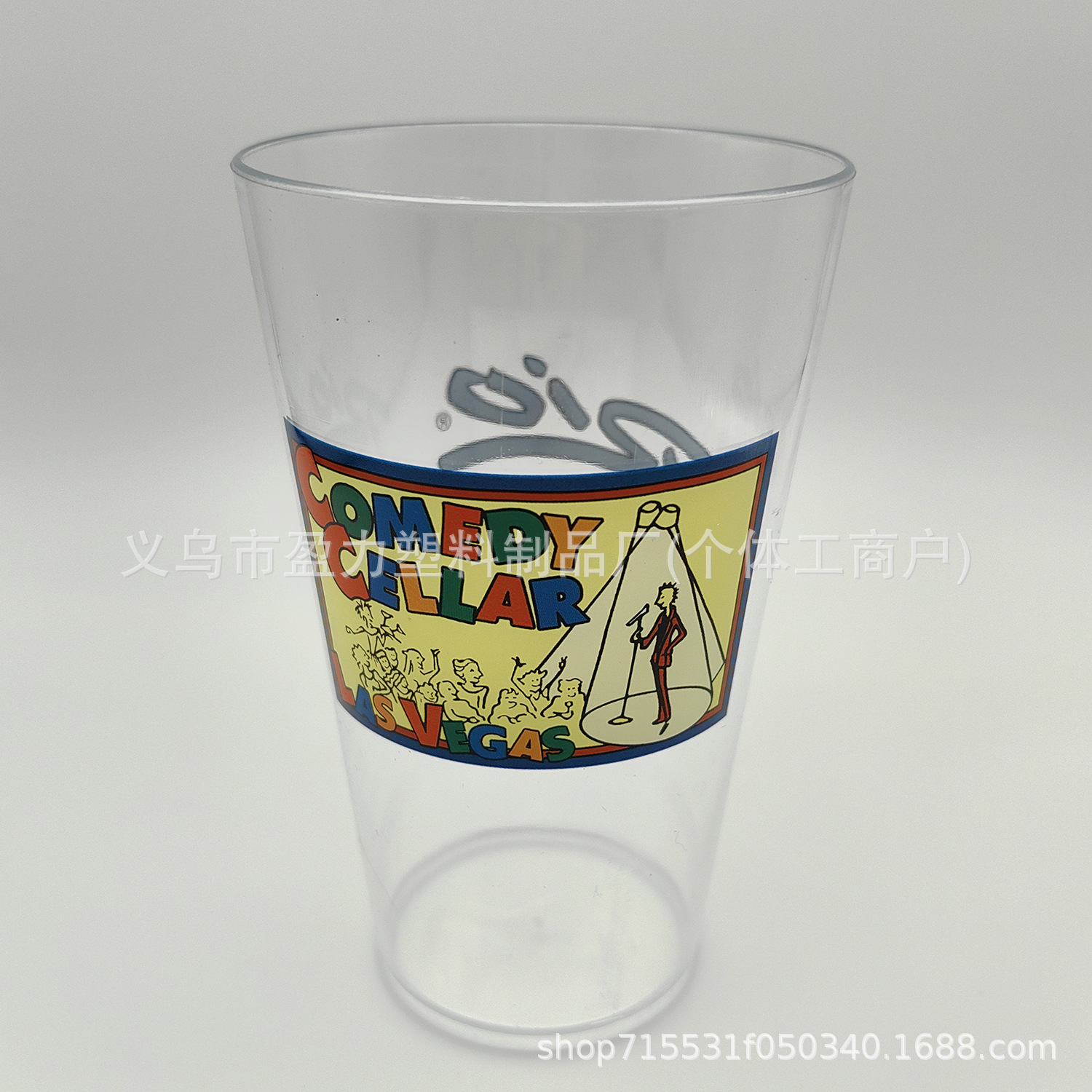 PS Vaso de alta permeabilidad Vaso de plástico Vaso promocional Vaso de cerveza Vaso de jugo transparente de 450ml Vaso publicitario transparente desechable