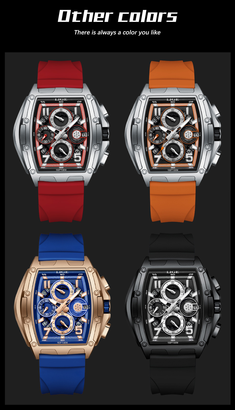 2023 New Hot Selling Watch Men's Multi Functional Waterproof Calendar Watch Sports Wine Bucket Curved Mirror Hollow Out Watch_voghion.com