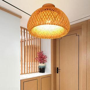 Chinese Pastoral Bamboo Art Bamboo Lamp Southeast Asia Living Room Entrance Corridor Aisle Lamp Personalized Creative Balcony Ceiling Lamp