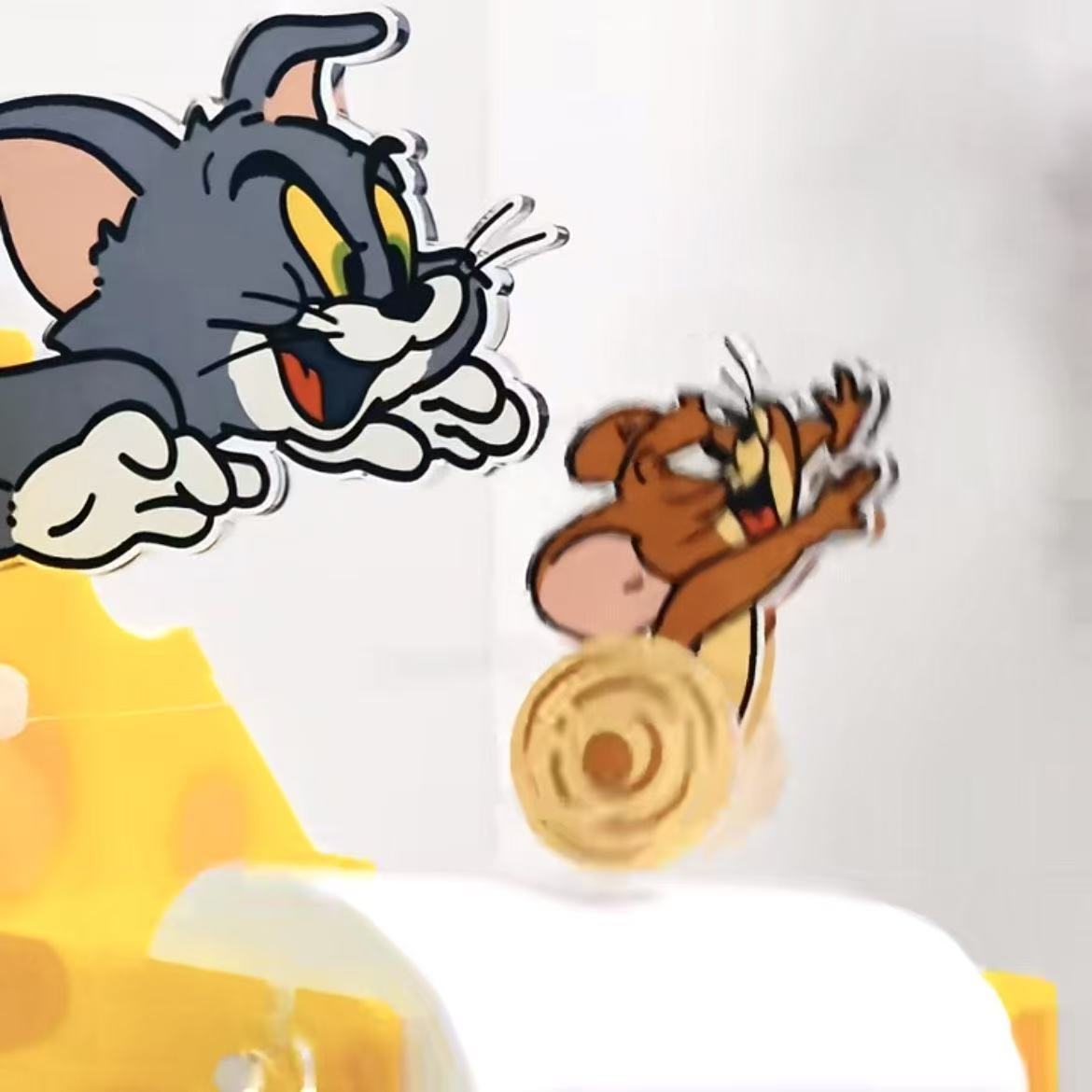 Gato y ratón Tom persigue a Jerry, toallero de baño creativo, decoración de almacenamiento de toallas de baño de alto valor