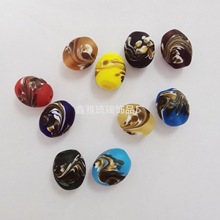 厂家批发凤尾琉璃桶珠古法手工搅胎老料藏式隔珠手工佛珠菩提配件