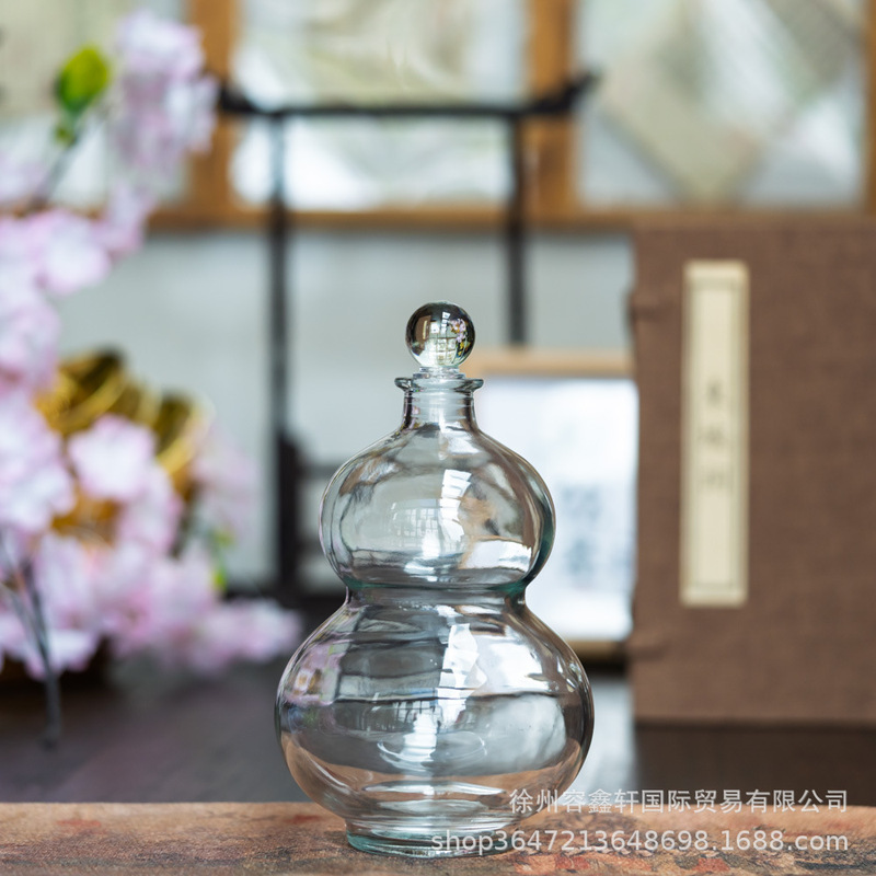 玻璃酒瓶葫芦瓶空瓶家用分装酒瓶果汁饮料密封食品级玻璃新款创意|undefined