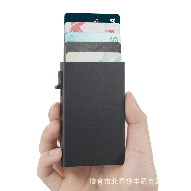 メーカー直供rfid blockingアルミ合金カードケース自動ポップアップカードバッグレーザーロゴ|undefined