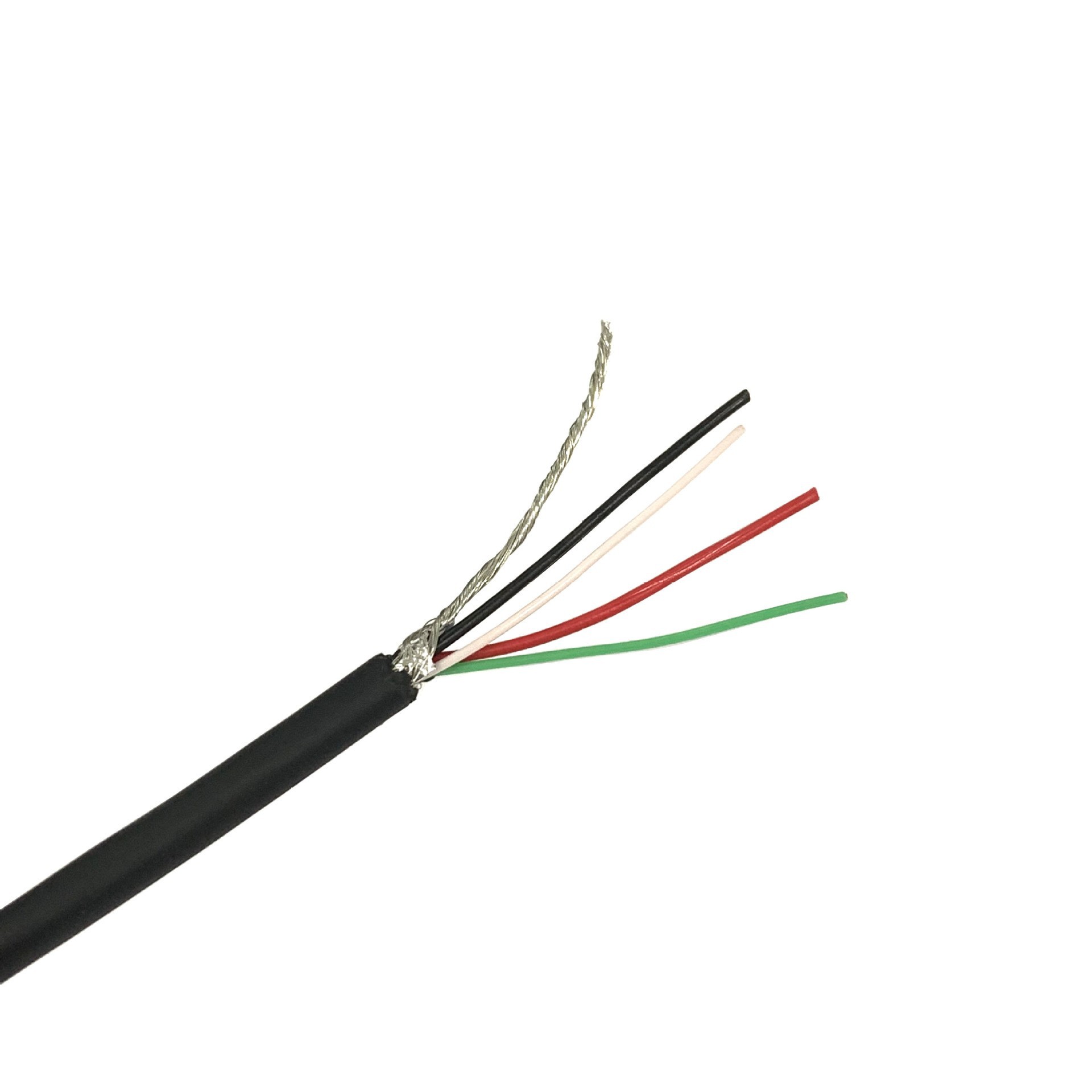 2725 24+28AWG pure copper aluminum foil twisted pair braided ground wire TPE four-core communication signal data shielding wire