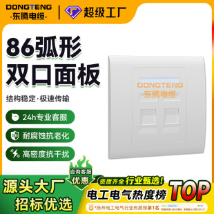 Processing and Customizing Dongteng 86 Type Arc-Shaped Double-Port Panel Network Phone Module Empty Panel