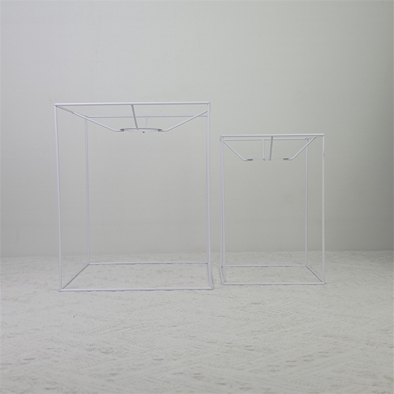 Araña de una pieza Pantalla de hierro marco E27 lámpara boca DIY hecho a mano recto marco cuadrado accesorios de hardware