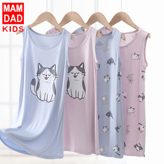 Children's summer dresses for girls, baby girl tops, elastic base layer dresses for older children, girls' home sleepwear, new arrivals