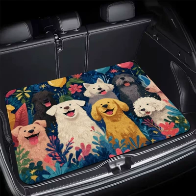 Avtomobil döşəmə paspasları: mat, American-style animal-themed, all-season - 421ans-18-75100cmcrystal-velvet-with-dotted-plastic-backing