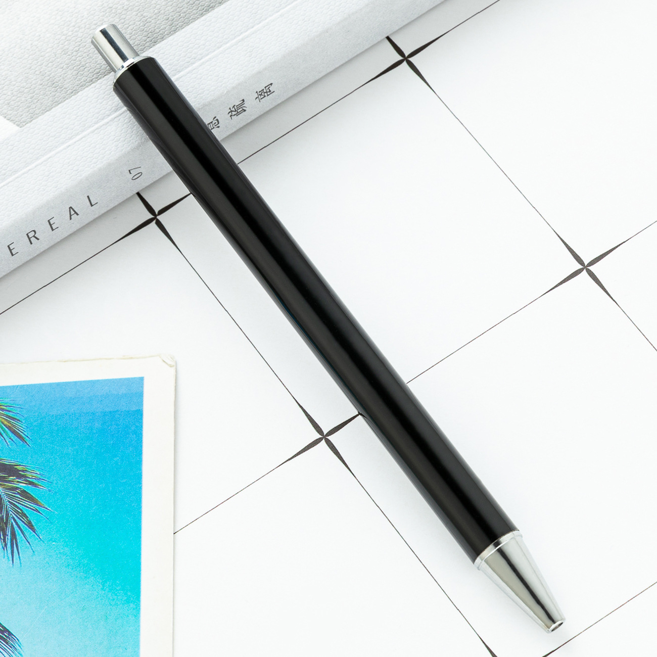 Bolígrafo de prensa de nuevo estilo, brillo creativo, regalo publicitario de metal, bolígrafo, logotipo imprimible, bolígrafo de prensa al por mayor